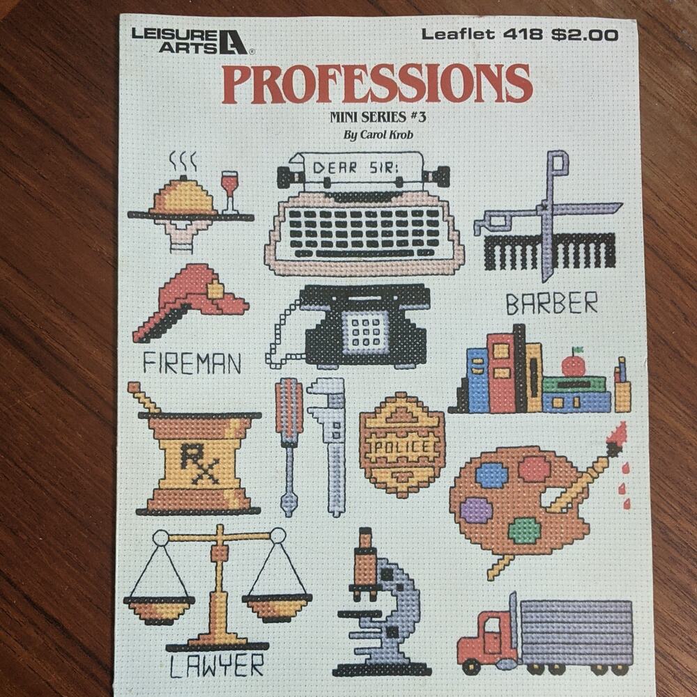 Leisure Arts Professions Cross Stitch Pattern Bklet #3